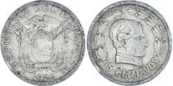 Coin, Ecuador, 5 Centavos, Cinco, 1928