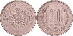 Chile, 100 Pesos, 1992, Santiago, Aluminum-Bronze, , KM:226.2