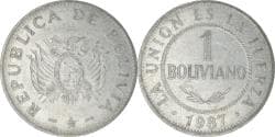 Coin, Bolivia, Boliviano, 1987
