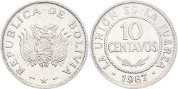 Coin, Bolivia, 10 Centavos, 1987