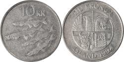 Coin, Iceland, 10 Kronur, 1994