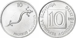 Coin, Slovenia, 10 Stotinov, 1993, AU(55-58), Aluminum, KM:7