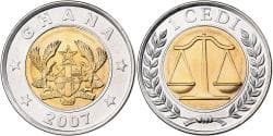 Ghana, Cedi, 2007, Bi-Metallic, , KM:42