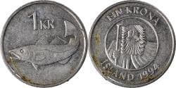 Coin, Iceland, Krona, 1994