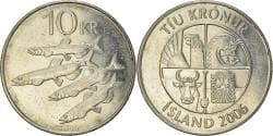 Coin, Iceland, 10 Kronur, 2006