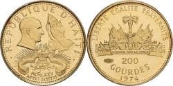 Haiti, 200 Gourdes, 1974, Proof, Gold, , KM:115