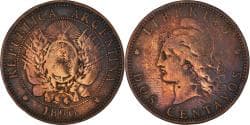 Coin, Argentina, 2 Centavos, 1890