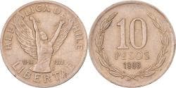 Chile, 10 Pesos, 1988, Santiago, Aluminum-Bronze, , KM:218.2