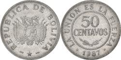 Coin, Bolivia, 50 Centavos, 1987
