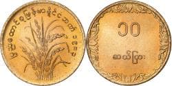 Myanmar, 10 Pyas, 1983, Brass, , KM:49