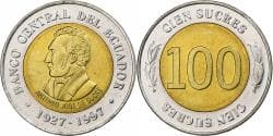 Ecuador, 100 Sucres, 1997, Bi-Metallic, , KM:101