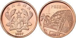 Ghana, Pesewa, 2007, Copper Plated Steel, , KM:37