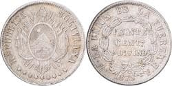 Bolivia, 20 Centavos, 1875, Silver,