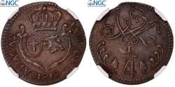 Venezuela, Ferdinand VII, 1/4 Réal, 1818, Caracas, Copper, NGC, , KM:2