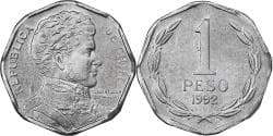 Chile, Peso, 1992, Santiago, Aluminum,