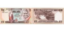 Zambia, 5 Kwacha, KM:25c, UNC(65-70)