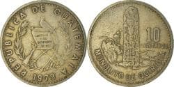 Coin, Guatemala, 10 Centavos, 1979