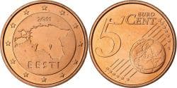 Estonia, 5 Centimes, 2011, Vantaa, Copper Plated Steel,