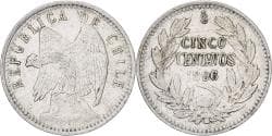 Chile, 5 Centavos, 1896, Santiago, Silver, , KM:155.1
