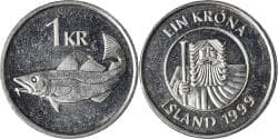 Coin, Iceland, Krona, 1999