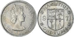 Coin, Mauritius, Rupee, 1971