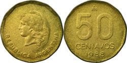 Coin, Argentina, 50 Centavos, 1988, , Brass, KM:99