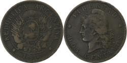 Coin, Argentina, 2 Centavos, 1891, , Bronze, KM:33
