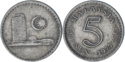 Malaysia, 5 Sen, 1977