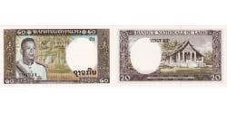 Lao, 20 Kip, 1963, KM:11b, UNC(65-70)