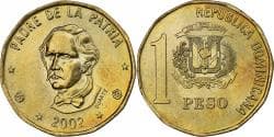 Dominican Republic, Peso, 2002, laiton, , KM:80.1