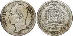 Venezuela, Bolivar, 1945, Philadelphia, Silver, , KM:22a