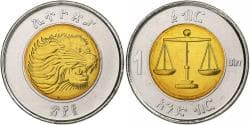 Ethiopia, Birr, 2002, Bi-Metallic,