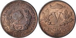 Colombia, 5 Centavos, 1966