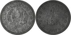 Albania, Lek, 1957, Zinc, , KM:36