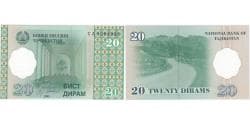 Tajikistan, 20 Diram, 1999, KM:12a, UNC(65-70)