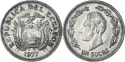 Coin, Ecuador, Sucre, Un, 1977