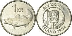 Coin, Iceland, Krona, 1992