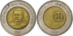 Dominican Republic, 10 Pesos, 2008, Bi-Metallic,