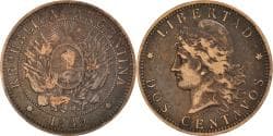 Coin, Argentina, 2 Centavos, 1889