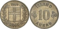 Coin, Iceland, 10 Aurar, 1969