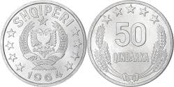 Albania, 50 Qindarka, 1964, Aluminum, , KM:42