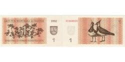 Lithuania, 1 (Talonas), 1992, 1992, KM:39, UNC(65-70)