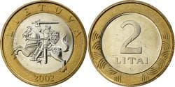 Lithuania, 2 Litai, 2002, Bi-Metallic, , KM:112