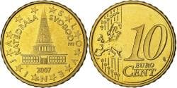 Slovenia, 10 Centimes, 2007, Vantaa, Nordic gold,