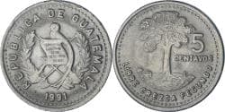 Guatemala, 5 Centavos, 1991