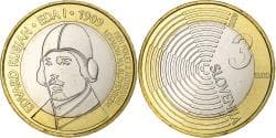 Slovenia, 3 Euro, First powered aircraft, 2009, Vantaa, Bi-Metallic,