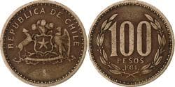 Chile, 100 Pesos, 1984, Santiago, Aluminum-Bronze, , KM:226.1