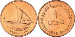 Coin, United Arab Emirates, 10 Fils, 1989