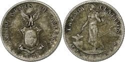 Philippines, 20 Centavos, 1944, Denver, Silver, , KM:182