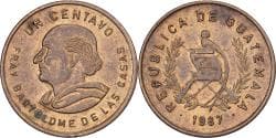 Guatemala, Centavo, Un, 1987, Brass, , KM:275.3